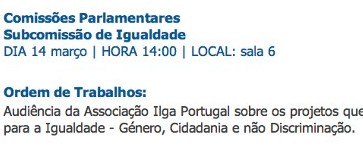 ILGA em audi�ncia no Parlamento